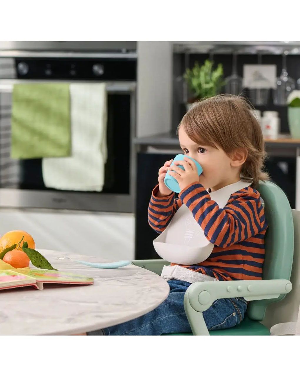 Chicco σαλιάρα σιλικόνης για ψίχουλα- γκρι 1τεμ - Chicco