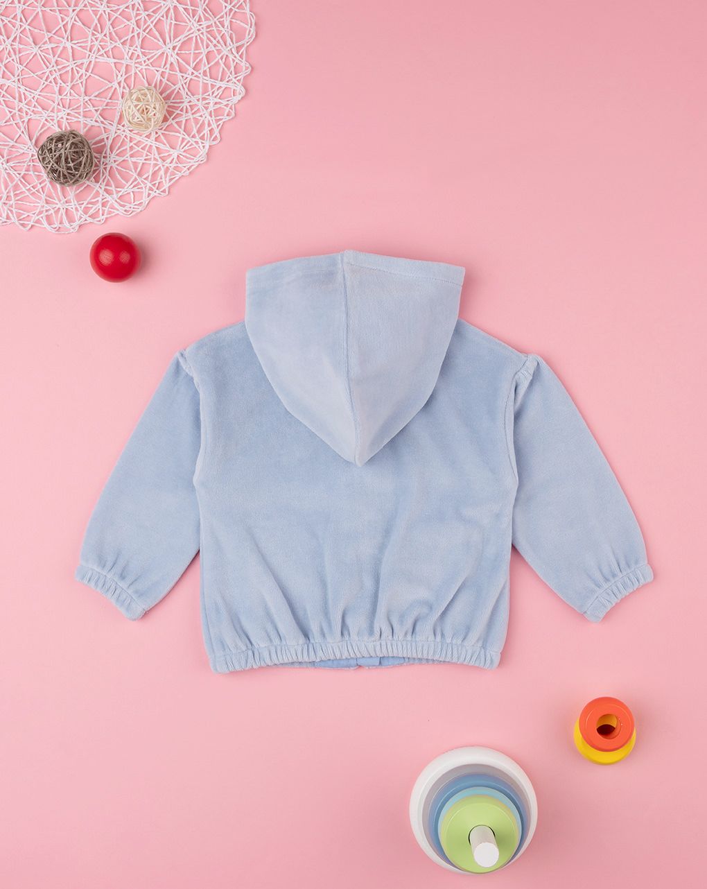 βρεφική ζακέτα σενίλ μπλε mom για κορίτσι - Prénatal