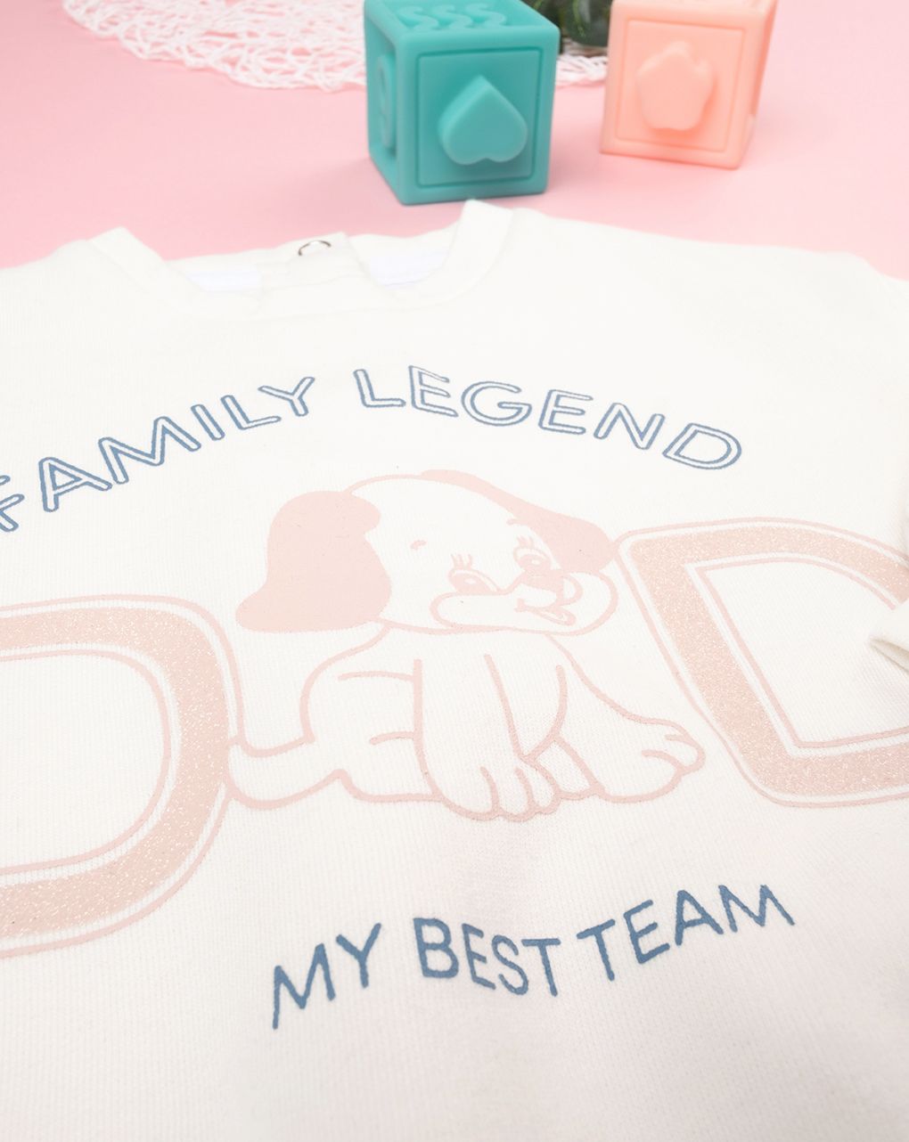 βρεφική μπλούζα φούτερ λευκή dad για κορίτσι - Prénatal