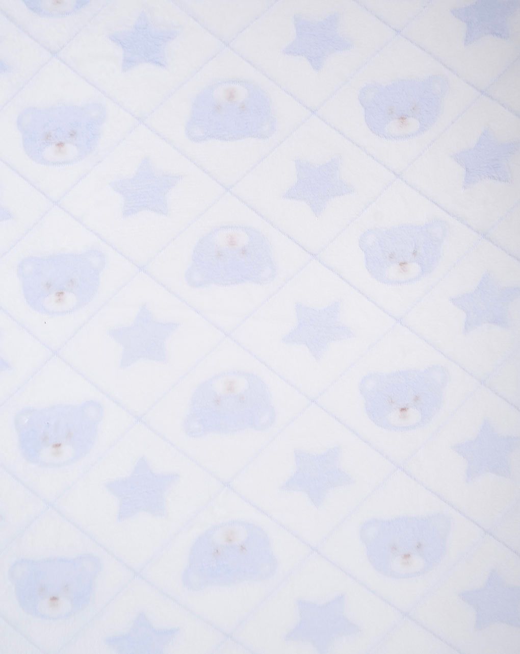 βρεφική κουβέρτα fleece γαλάζια με αρκουδάκια για λίκνο/πορτ-μπεμπέ - Prénatal