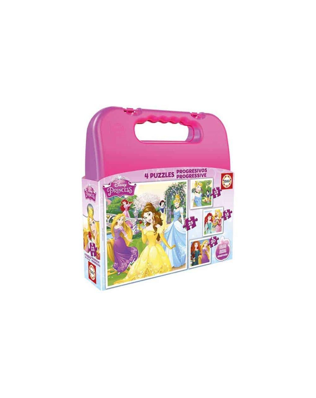 Educa παζλ βαλιτσάκι princess (12-16-20-25) π.016.508 - EDUCA