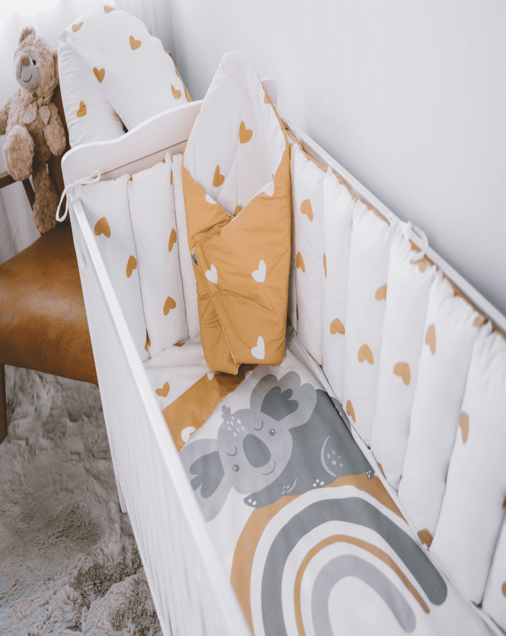 Bubaba σετ για κρεβάτι 6 τμχ yellow hearts 50016