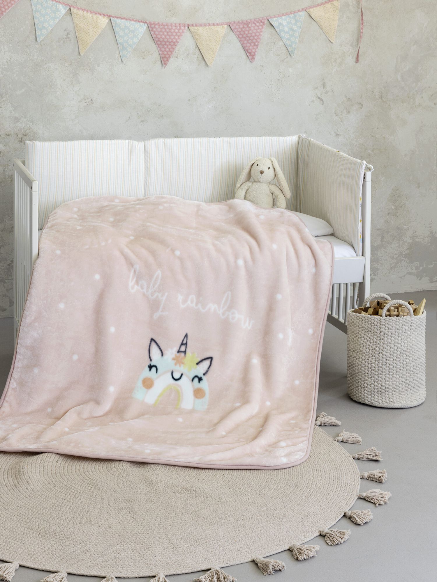 Nima home κουβέρτα βελουτέ κούνιας baby rainbow 32344 - Nima