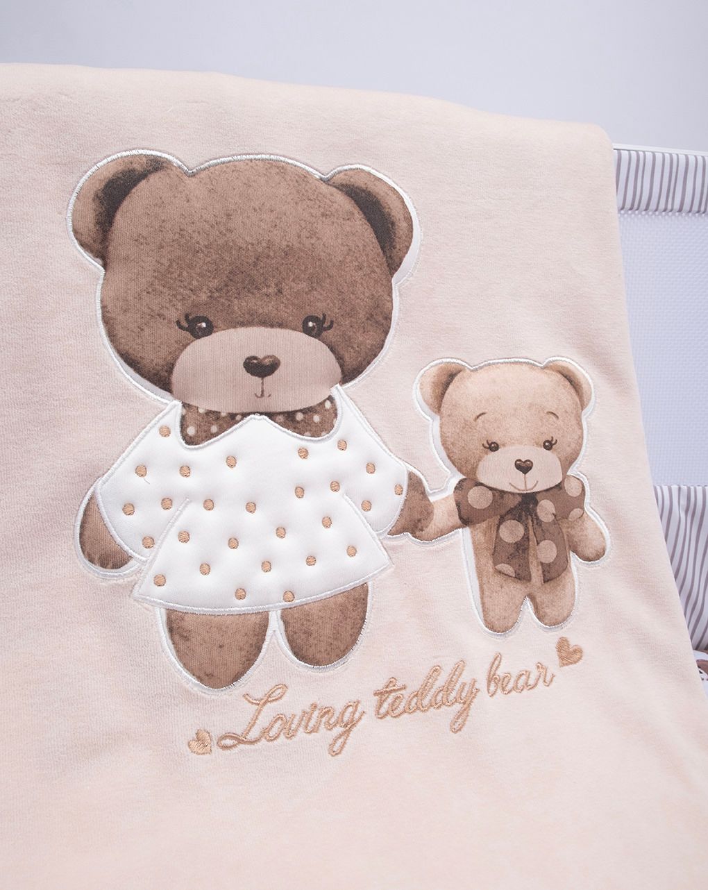 βρεφική σενίλ κουβέρτα teddy bear για λίκνο/πορτ-μπεμπέ - Prénatal