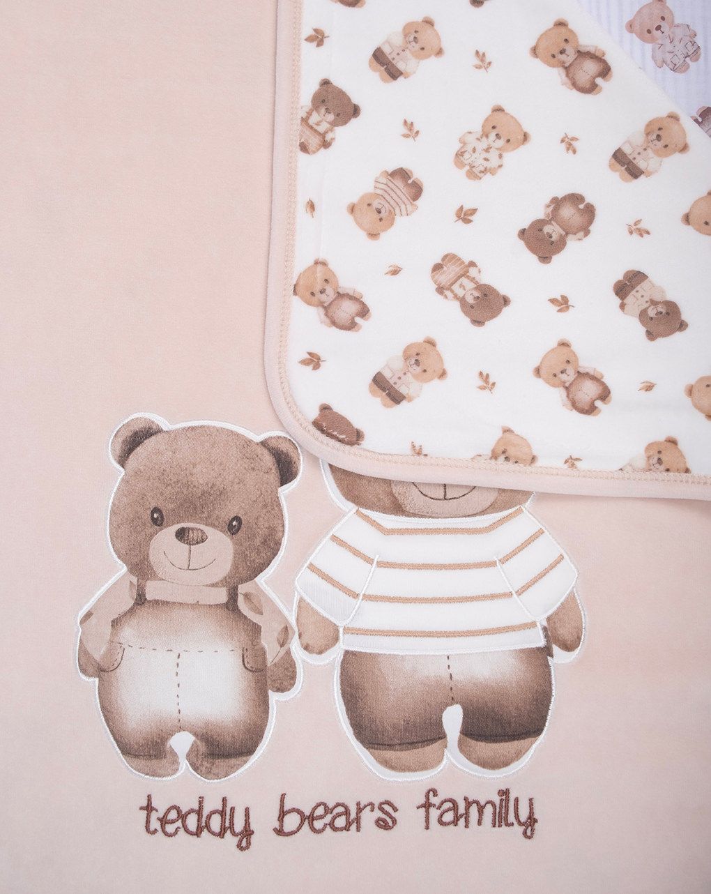 βρεφική σενίλ κουβέρτα teddy bears για λίκνο/πορτ-μπεμπέ - Prénatal