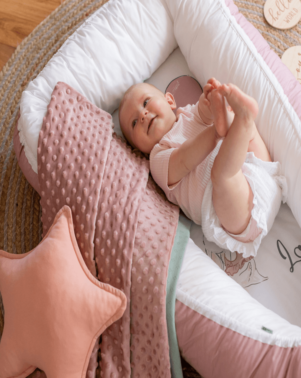 Bubaba κουβέρτα λίκνου minky ροζ 75x90 cm 40857 - BUBABA