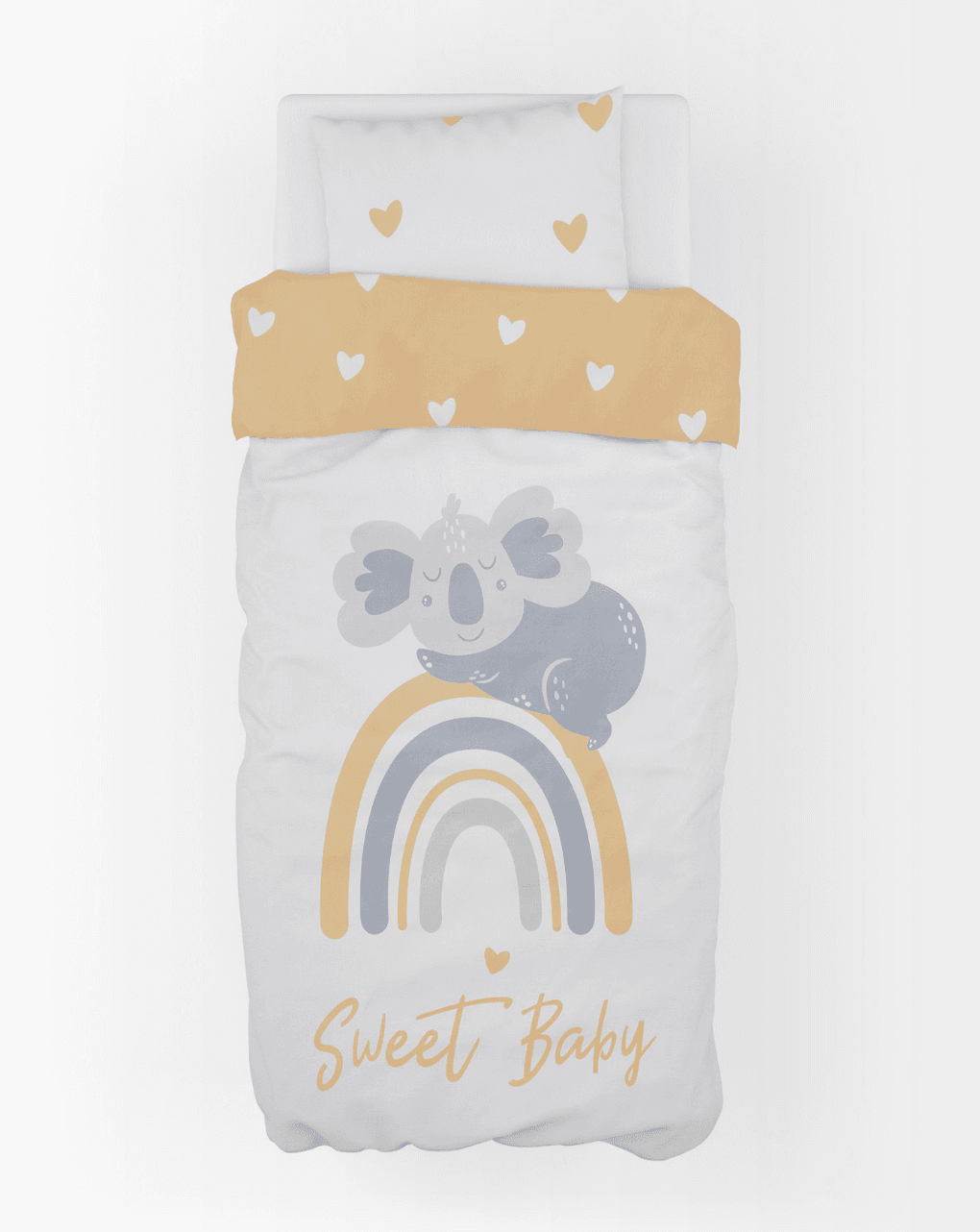 Bubaba σετ για κρεβάτι 6 τμχ yellow hearts 50016 - BUBABA