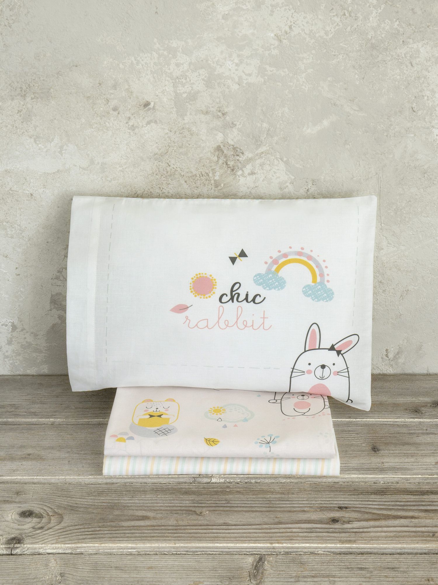 Nima home σετ σεντόνια κούνιας chic rabbit 32978 - Nima