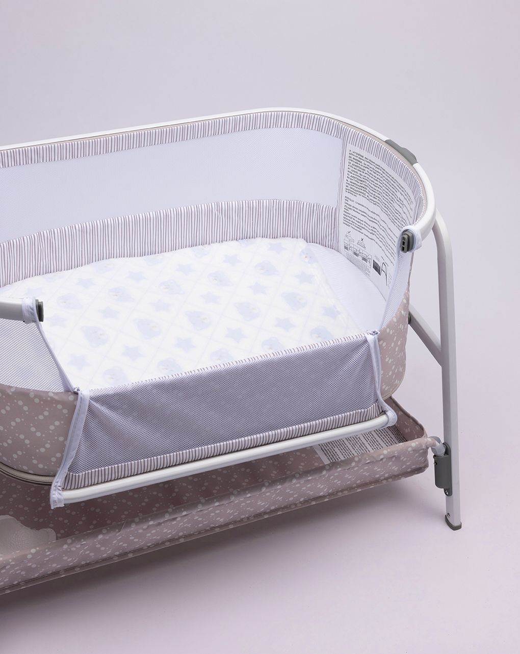 βρεφική κουβέρτα fleece γαλάζια με αρκουδάκια για λίκνο/πορτ-μπεμπέ - Prénatal