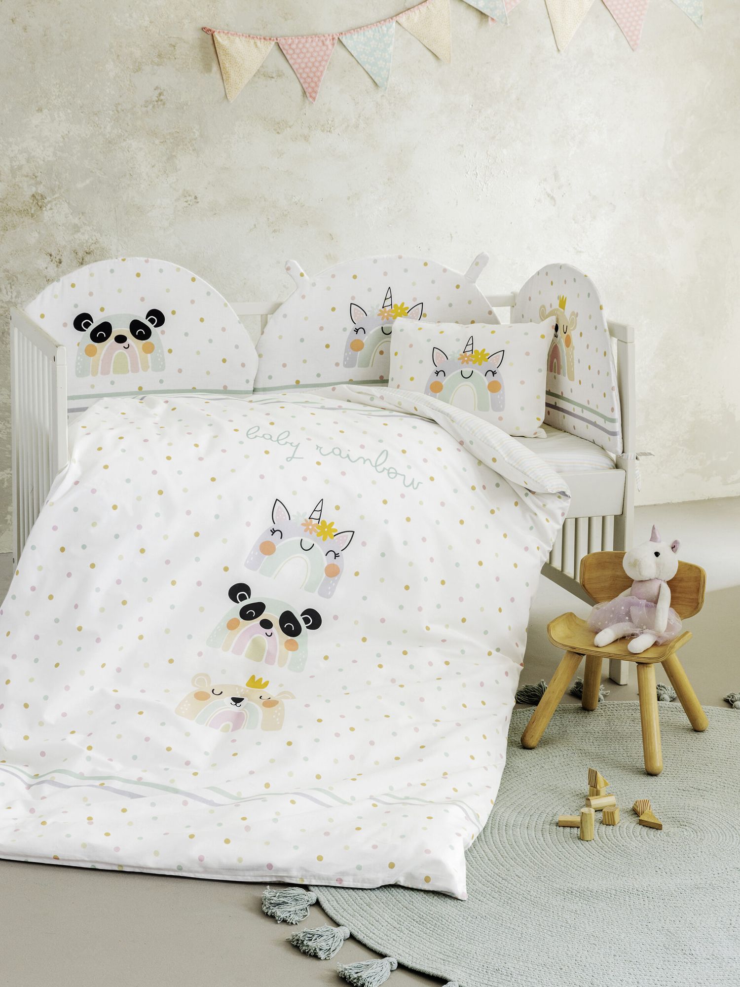 Nima home σετ σεντόνια κούνιας baby rainbow 32968 - Nima
