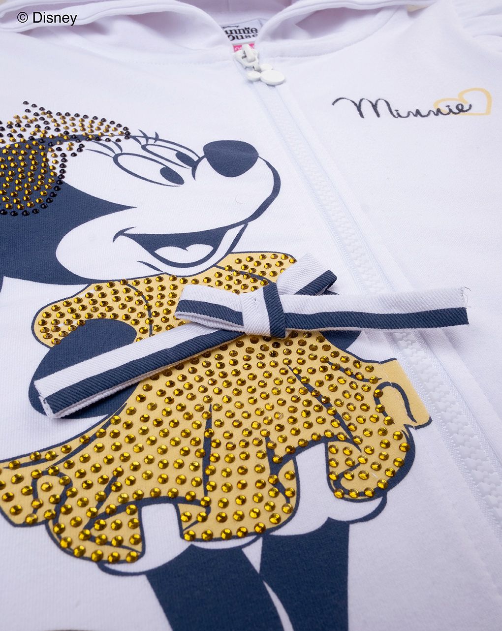 παιδική ζακέτα φούτερ λευκή με τη minnie για κορίτσι - Prénatal