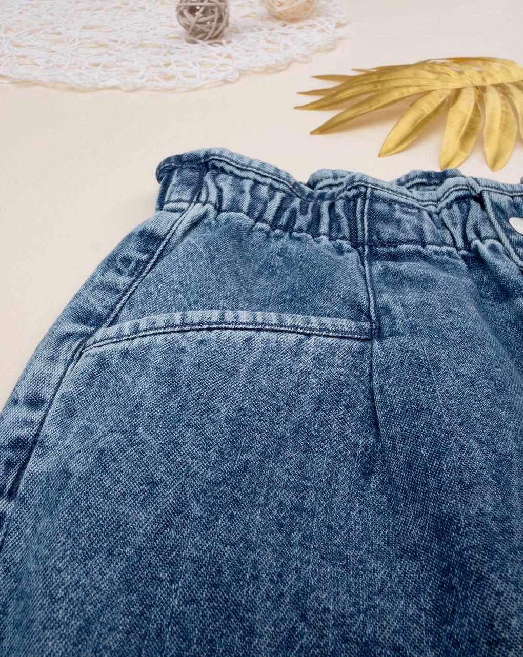 παιδικό τζιν παντελόνι baggy μπλε για κορίτσι - Prénatal