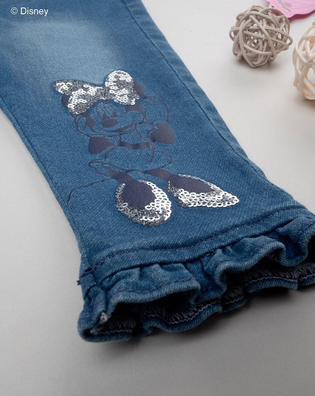 βρεφικό τζιν παντελόνι μπλε με τη minnie για κορίτσι - Prénatal