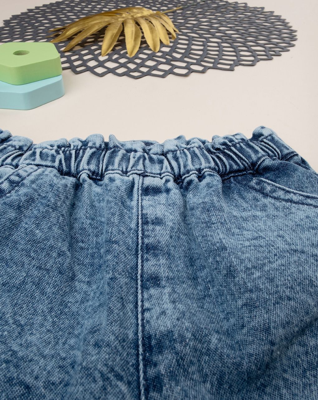 βρεφικό τζιν παντελόνι baggy μπλε για κορίτσι - Prénatal
