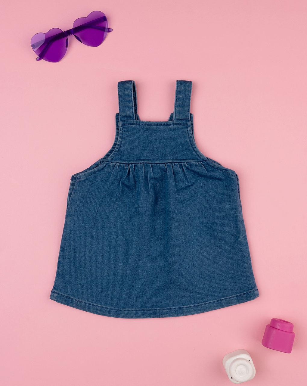 βρεφικό τζιν φόρεμα σαλοπέτα με καρδούλα για κορίτσι - Prénatal