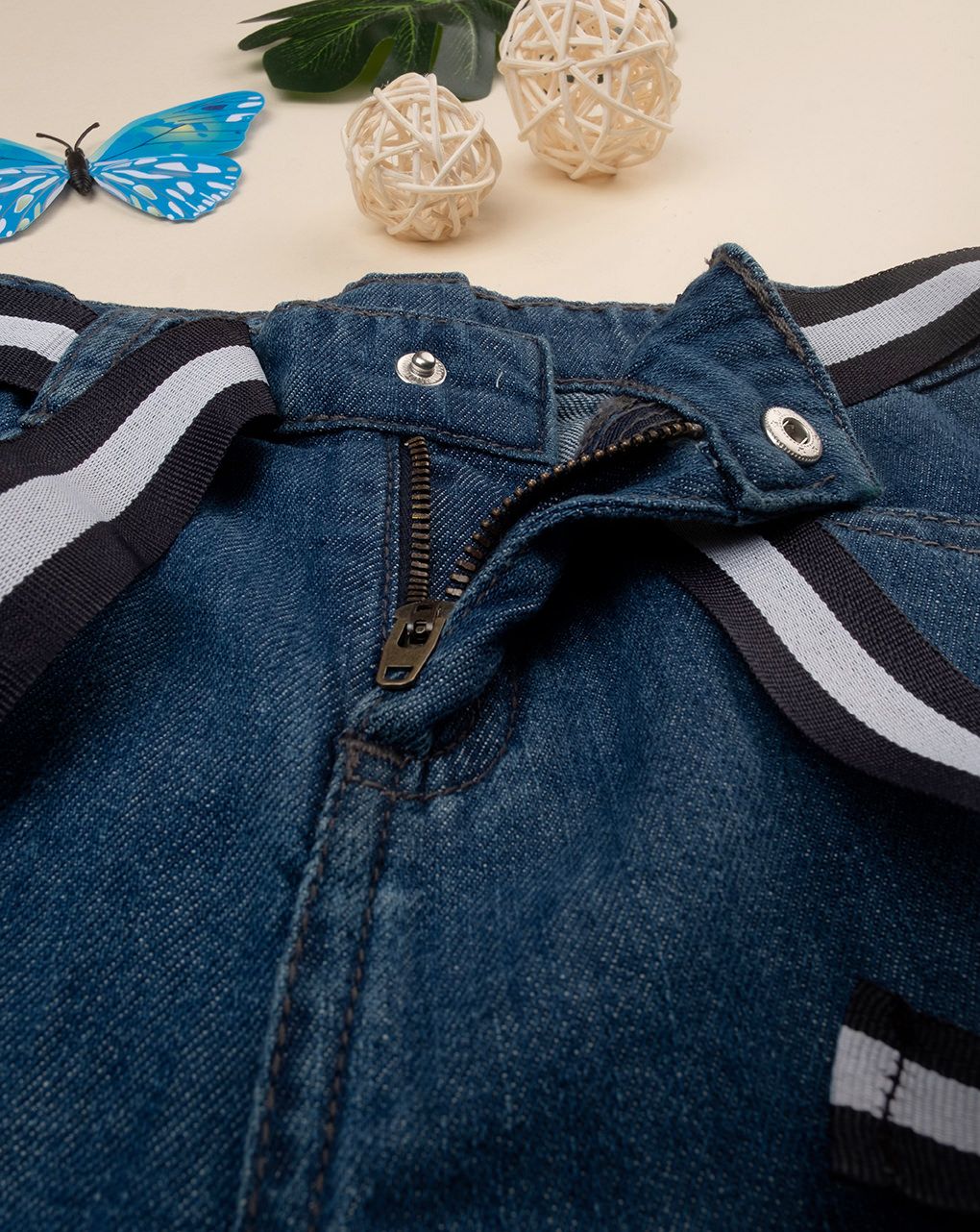 παιδικό τζιν παντελόνι palazzo μπλε για κορίτσι - Prénatal