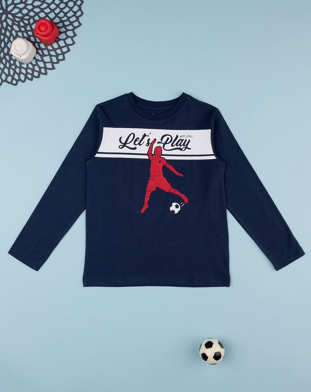 παιδική μπλούζα μπλε let's play για αγόρι - Prénatal