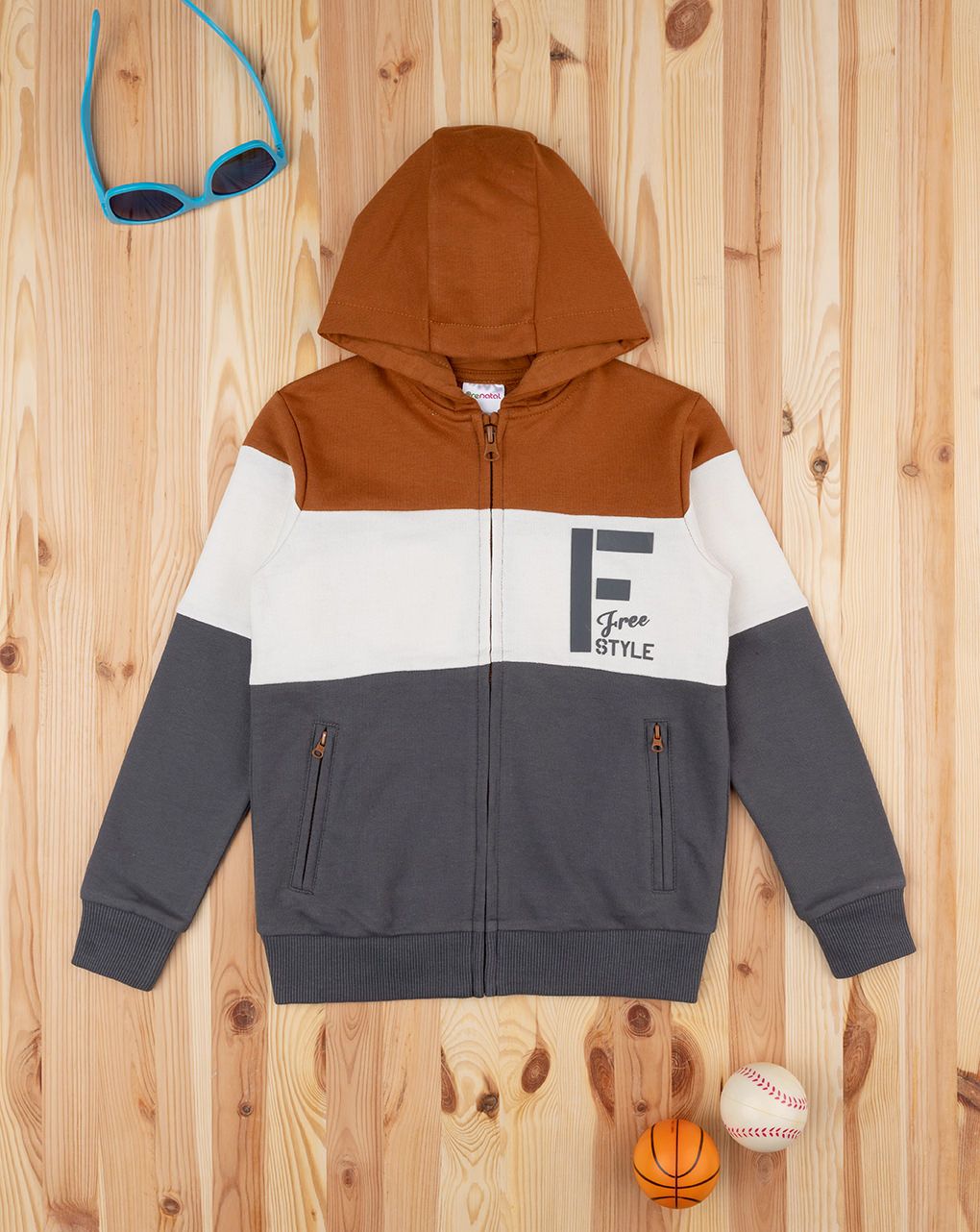 παιδική ζακέτα φούτερ free style για αγόρι - Prénatal
