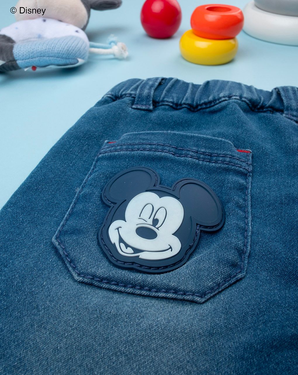 βρεφικό τζιν παντελόνι μπλε με το mickey για αγόρι - Prénatal