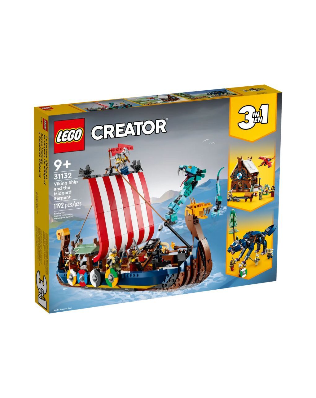 Lego creator 3in1 viking ship & the midgard serpent 31132