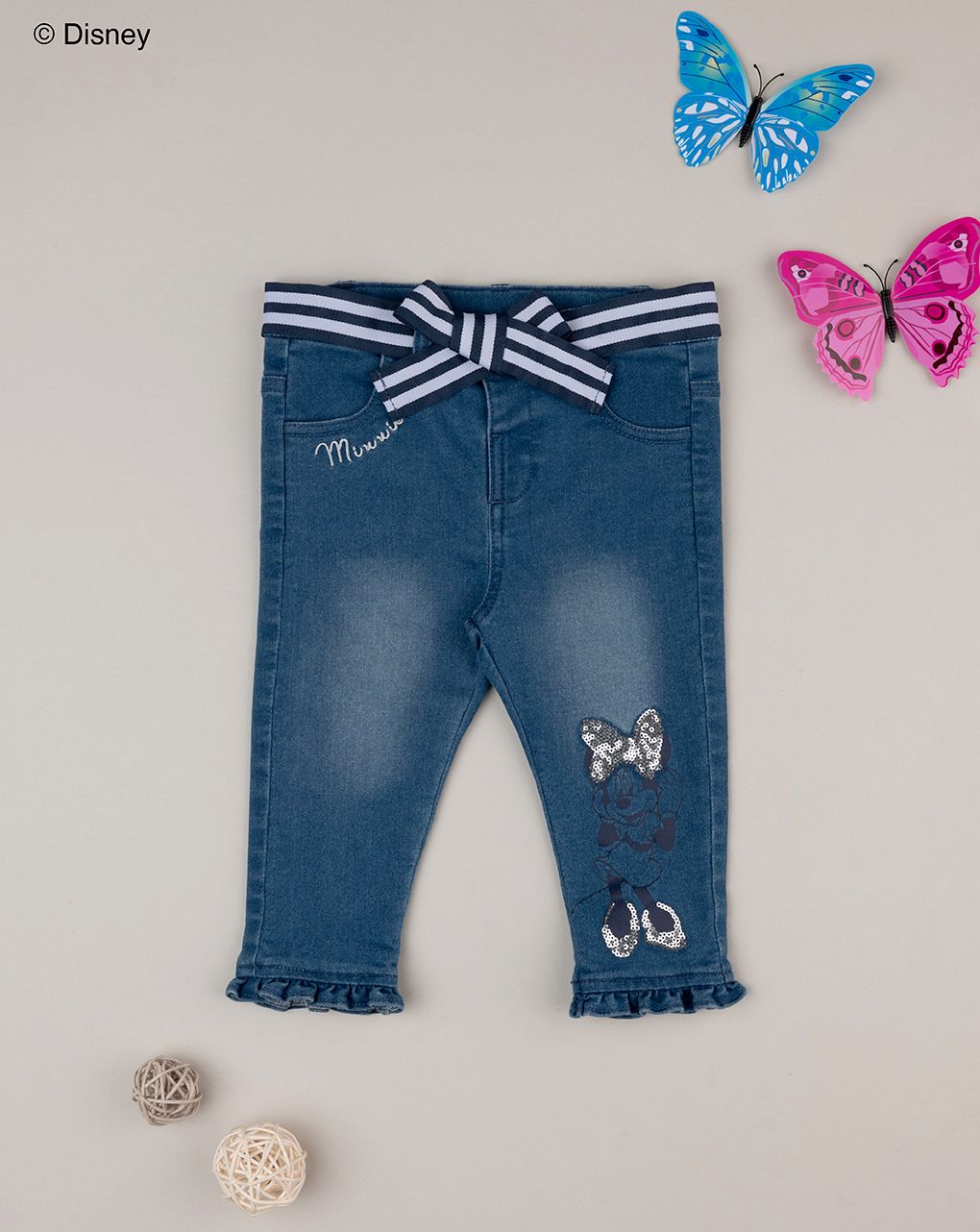 βρεφικό τζιν παντελόνι μπλε με τη minnie για κορίτσι - Prénatal