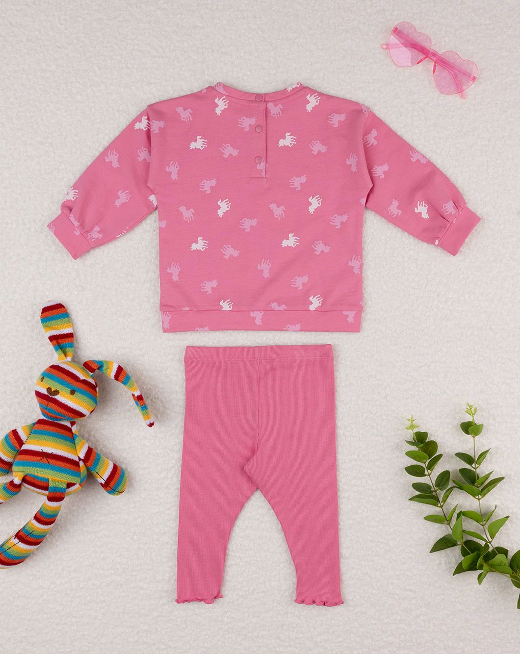 βρεφικό σετ μπλούζα φούτερ και κολάν με μονόκερο για κορίτσι - Prénatal