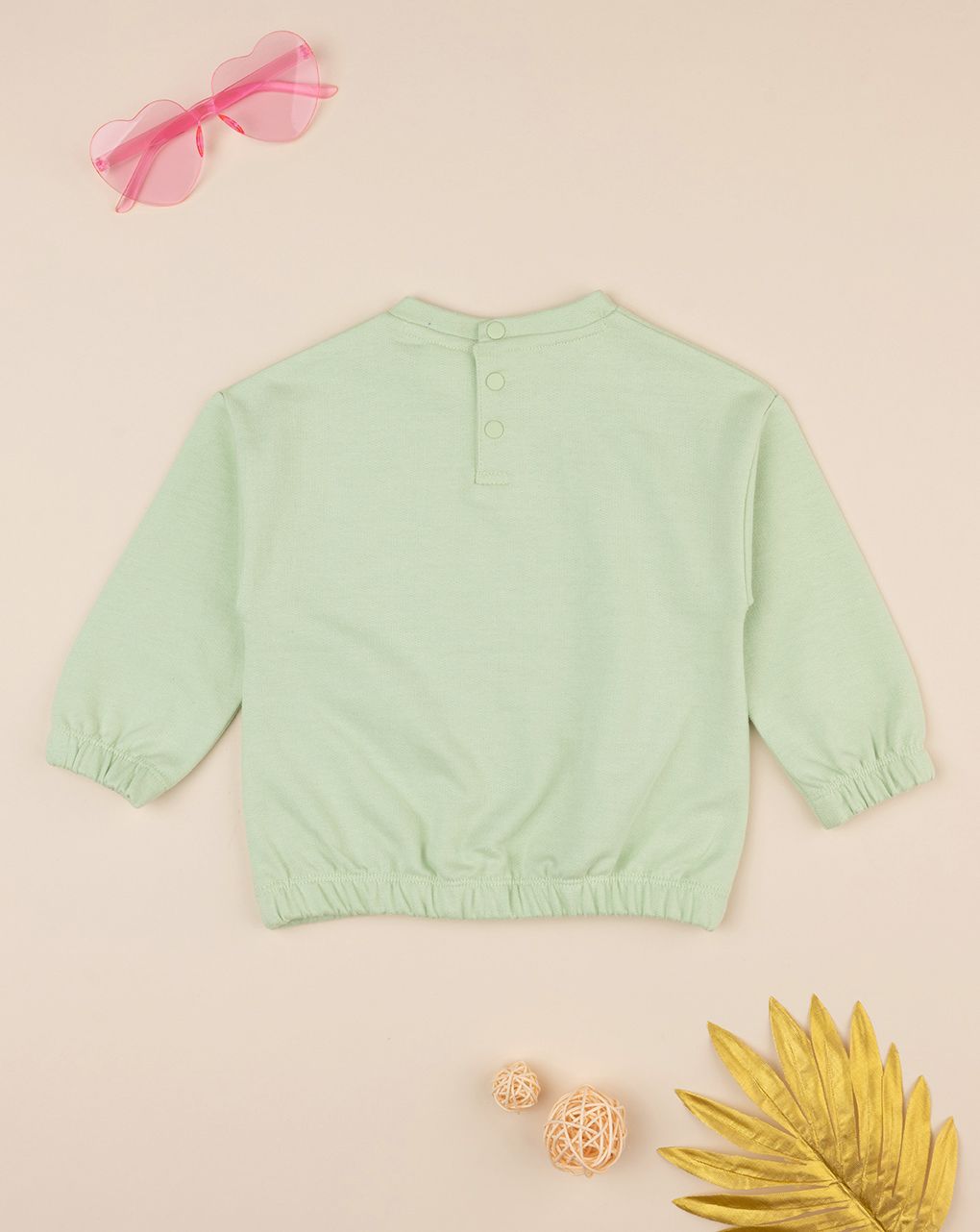 βρεφική μπλούζα φούτερ πράσινη love για κορίτσι - Prénatal