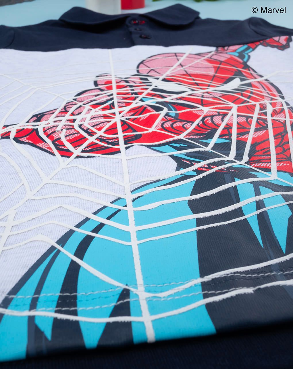παιδική μπλούζα πόλο μπλε spiderman για αγόρι - Prénatal