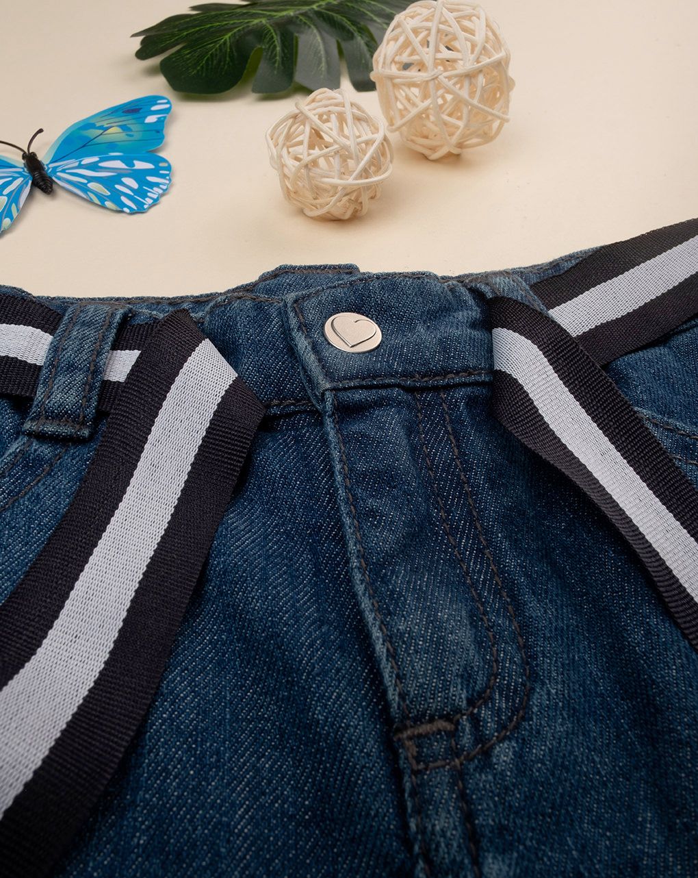 παιδικό τζιν παντελόνι palazzo μπλε για κορίτσι - Prénatal