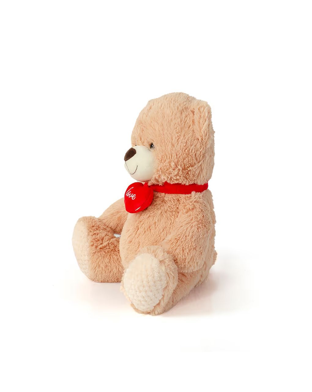 Friendlies λούτρινο αρκουδάκι μπεζ με καρδούλα περιλαίμιο 38εκ - FRIENDLIES
