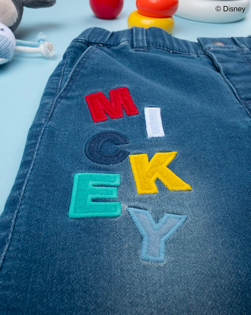 βρεφικό τζιν παντελόνι μπλε με το mickey για αγόρι - Prénatal