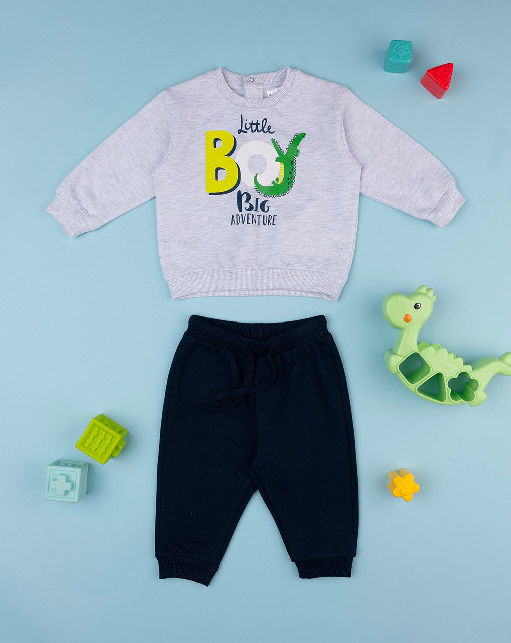 βρεφικό σετ μπλούζα φούτερ και φόρμα big adventure για αγόρι - Prénatal