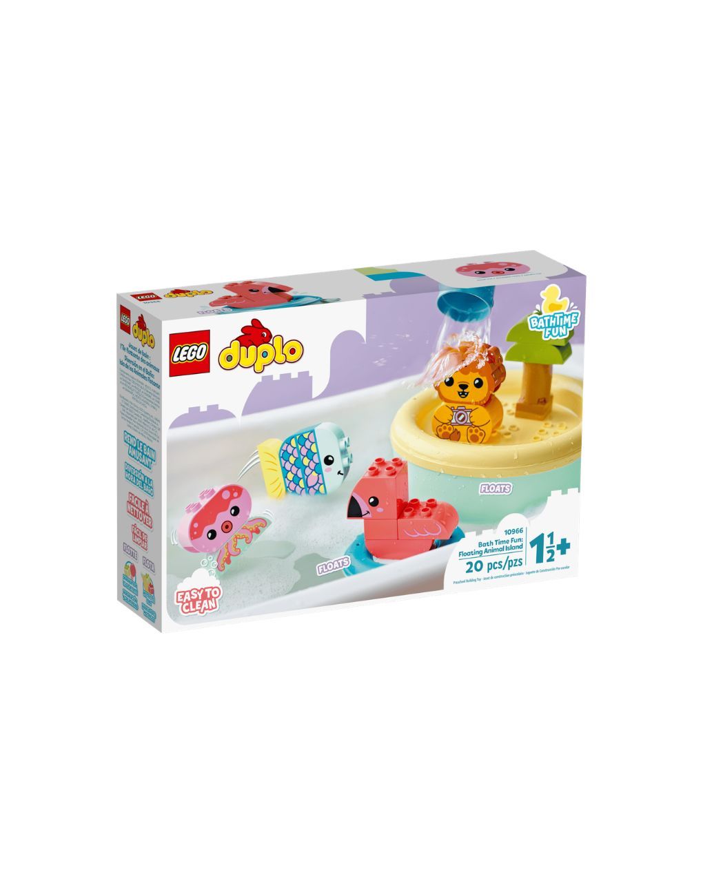 Lego duplo bath time fun floating animal island 10966