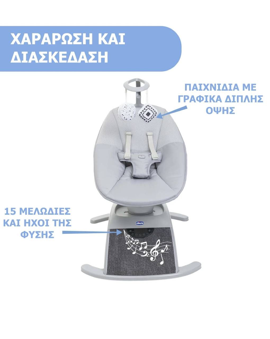 Chicco ηλεκτρικό relax μωρού comfy wave 2 σε 1 για παιδί έως 9kg - Chicco