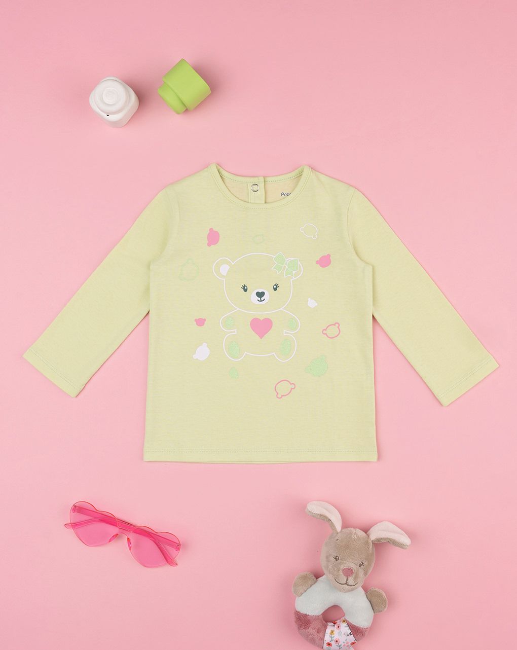 βρεφική μπλούζα λευκή με πεταλούδες για κορίτσι - Prénatal