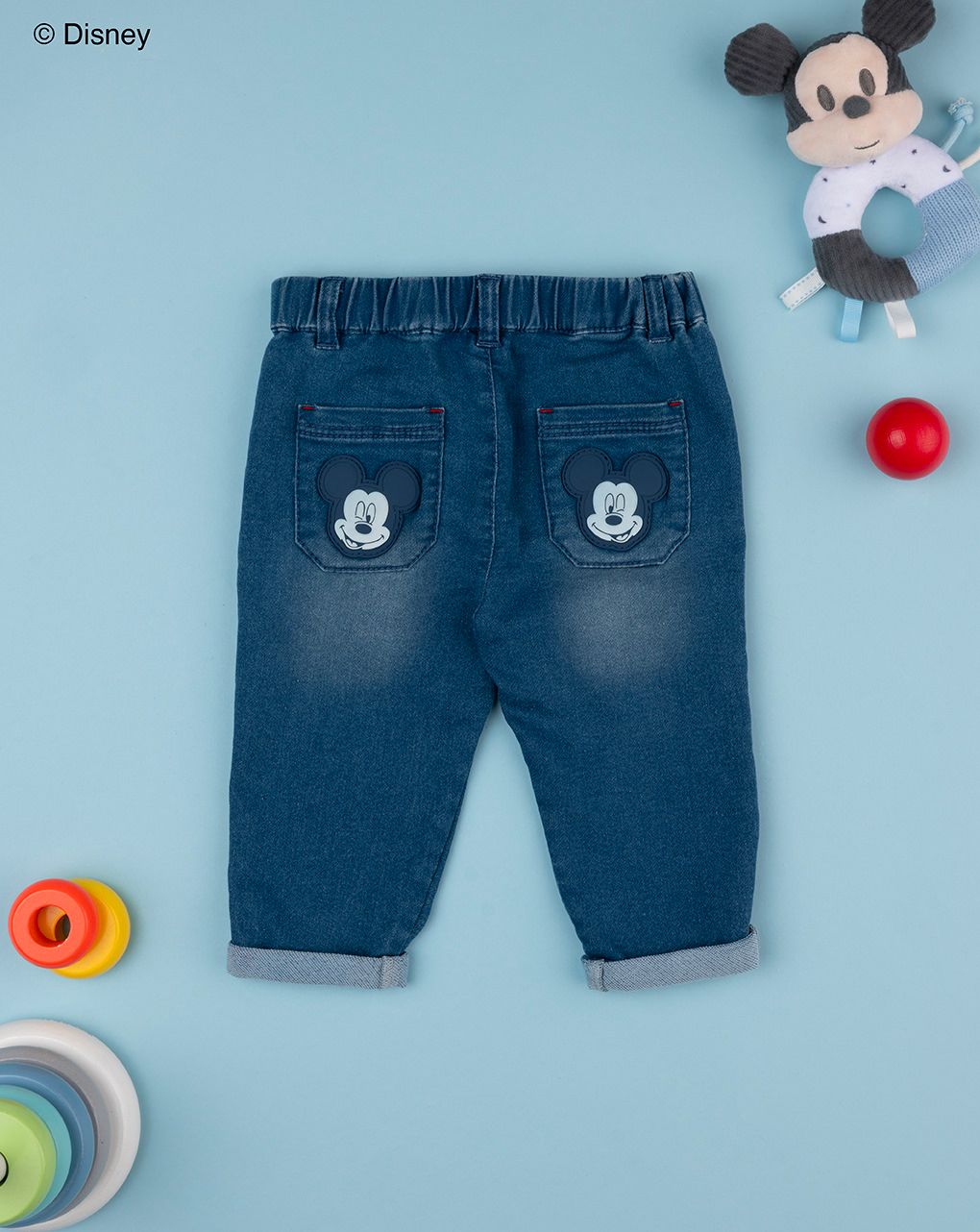 βρεφικό τζιν παντελόνι μπλε με το mickey για αγόρι - Prénatal