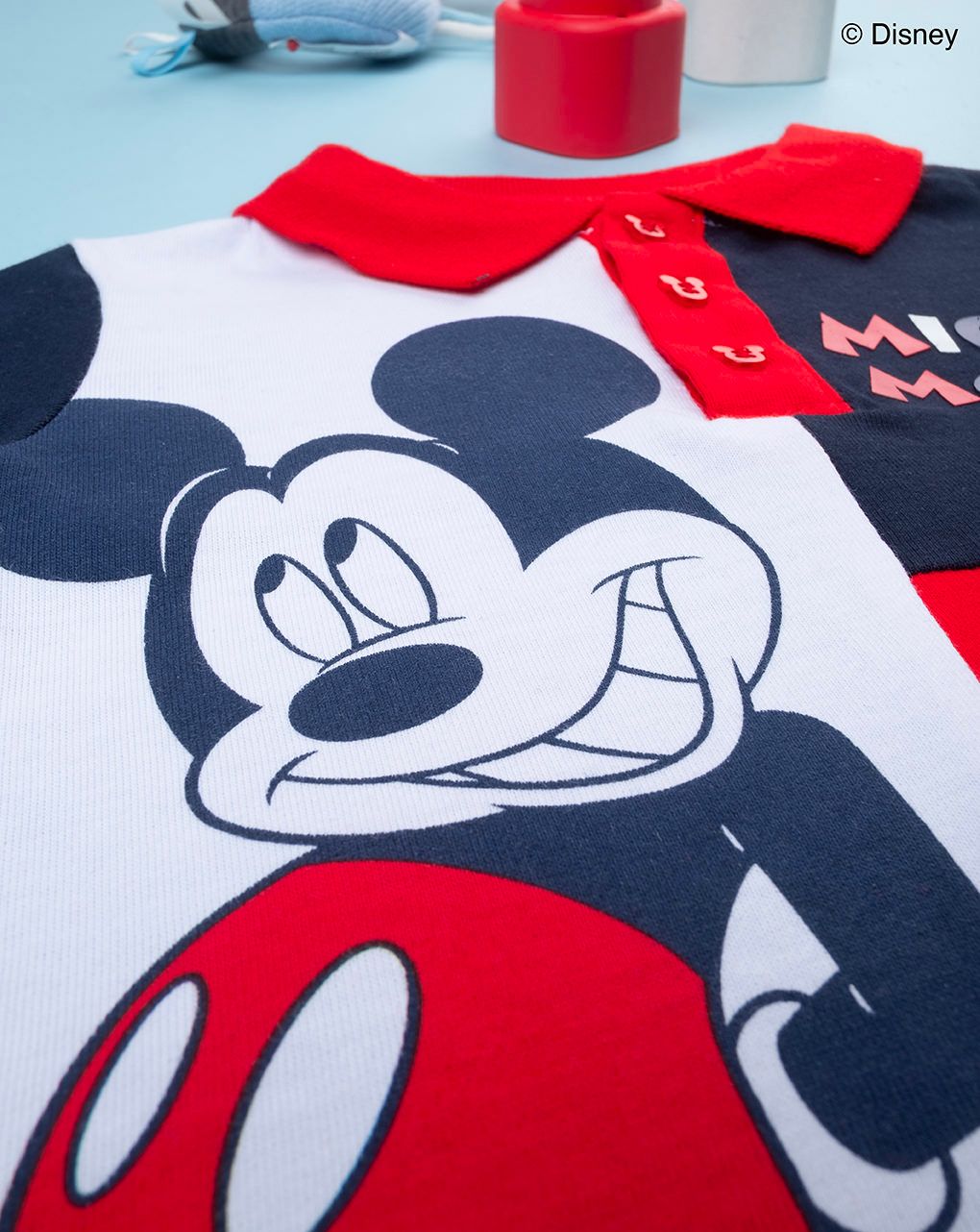 βρεφική μπλούζα πόλο μπλε με το mickey για αγόρι - Prénatal