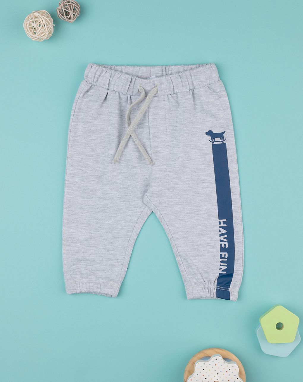 βρεφικό παντελόνι φόρμας γκρι have fun για αγόρι - Prénatal