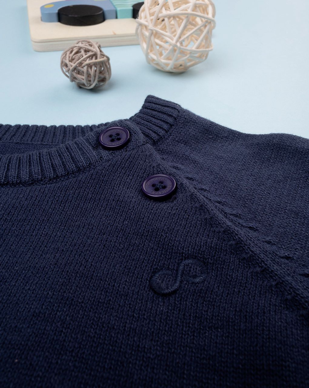 βρεφικό πουλόβερ μπλε σκούρο ''άπειρο '' για αγόρι - Prénatal