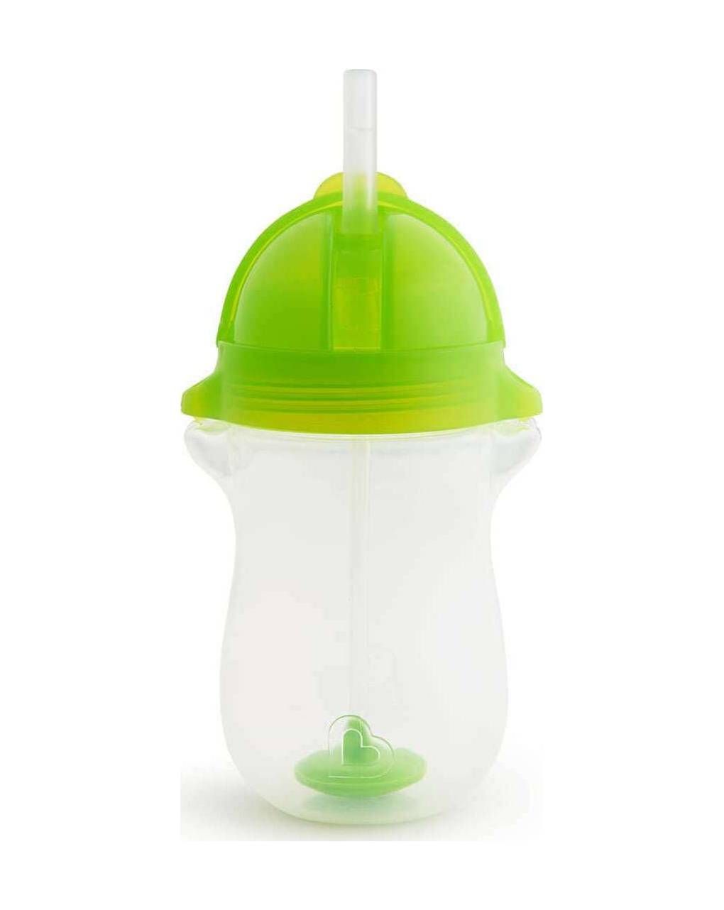 Munchkin ποτήρι εκπαιδευτικό με καλαμάκι tip n sip tall green 296ml