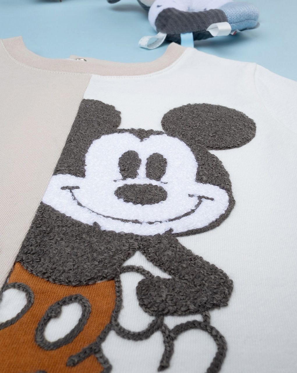 βρεφική μπλούζα μπεζ/λευκή με το mickey για αγόρι - Prénatal