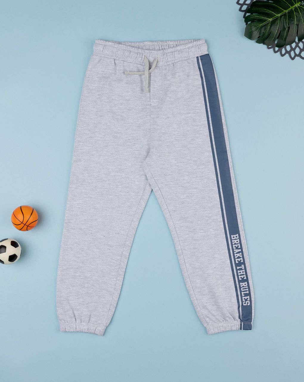 παιδικό παντελόνι φόρμας γκρι break the rules για αγόρι - Prénatal