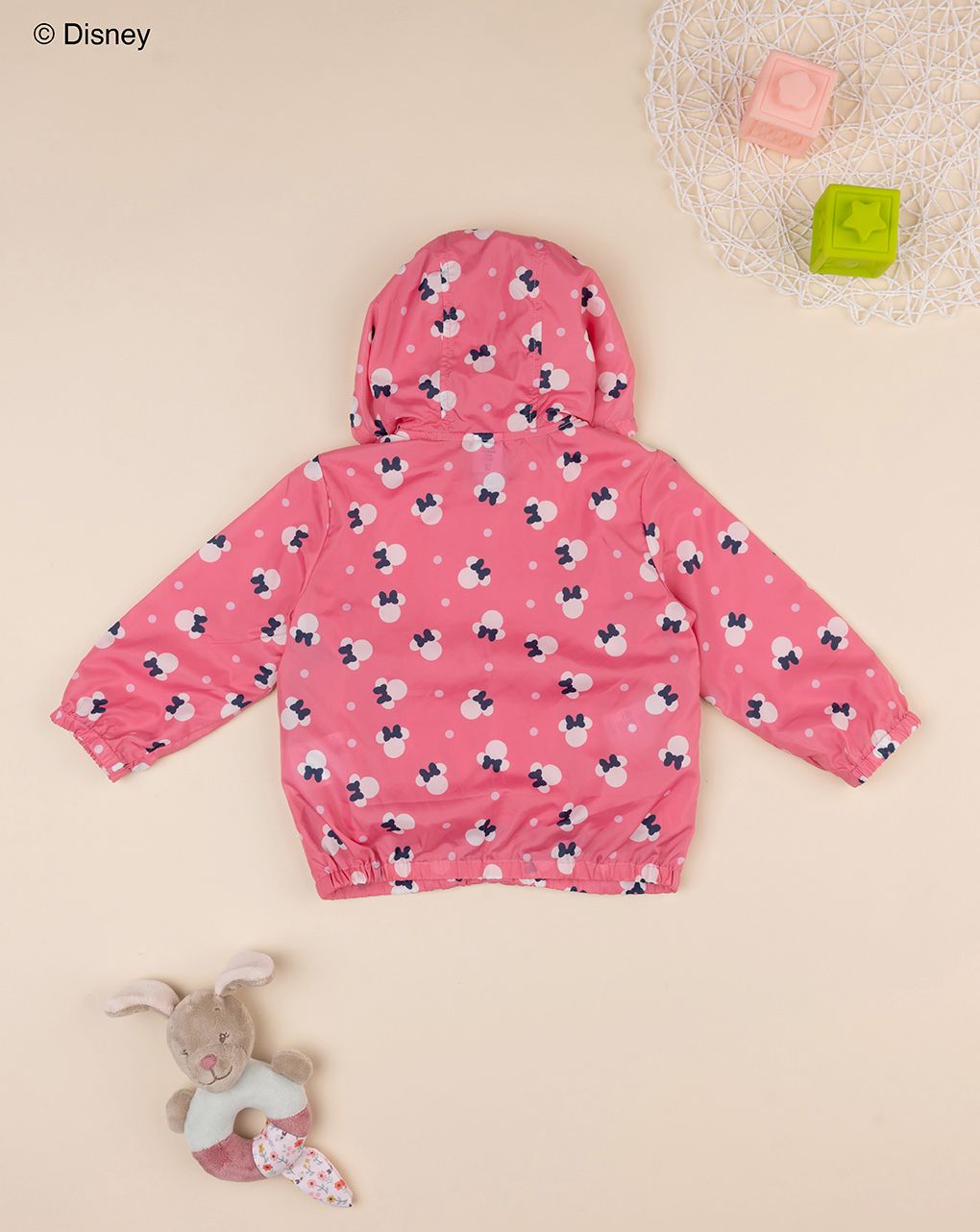 βρεφικό μπουφάν αντιανεμικό ροζ με τη minnie για κορίτσι - Prénatal