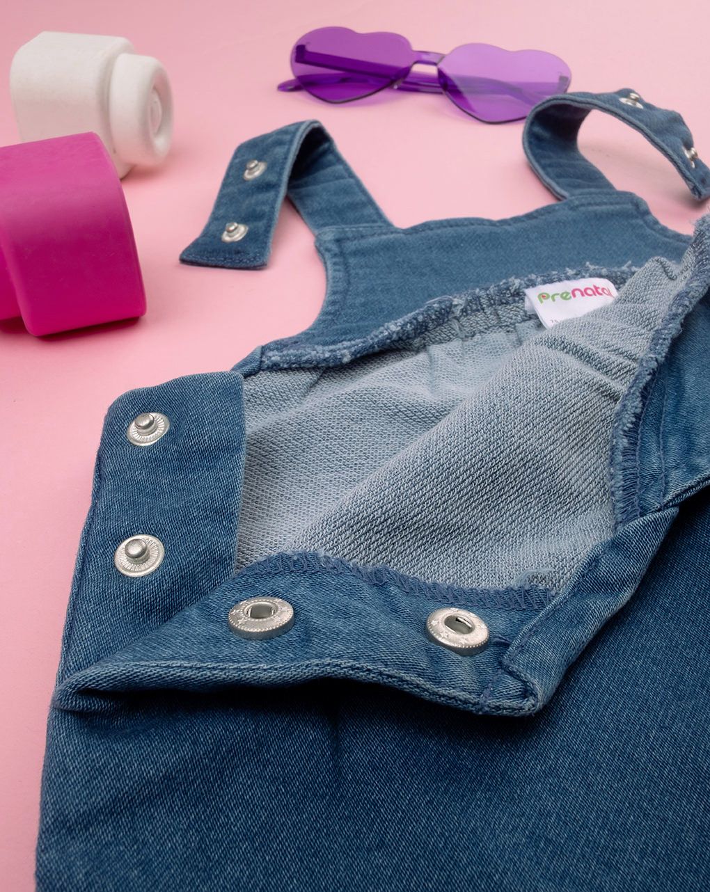 βρεφικό τζιν φόρεμα σαλοπέτα με καρδούλα για κορίτσι - Prénatal