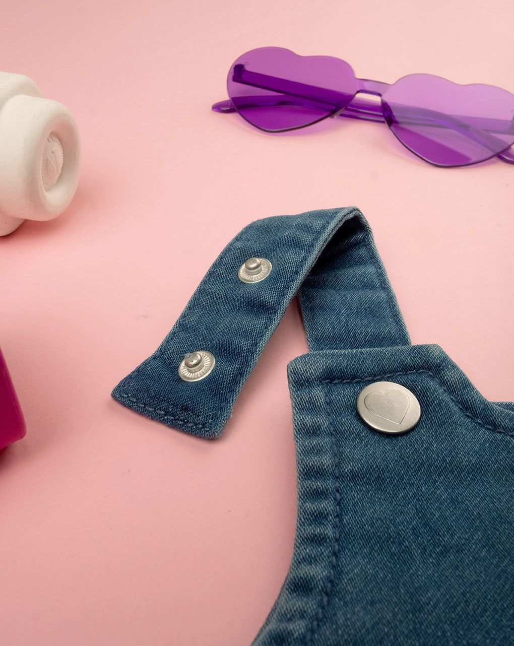 βρεφικό τζιν φόρεμα σαλοπέτα με καρδούλα για κορίτσι - Prénatal