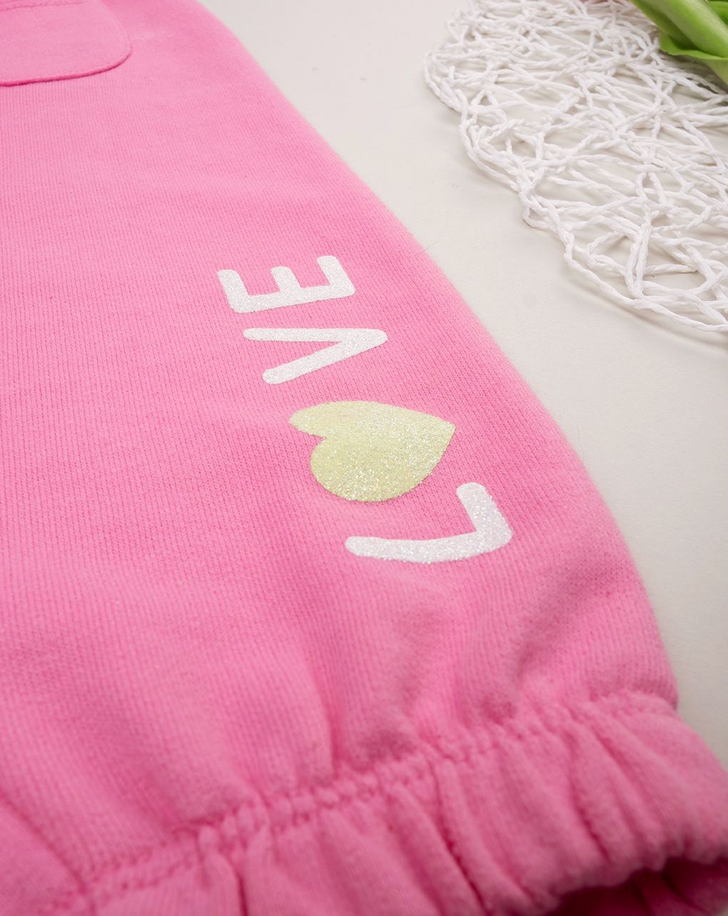 βρεφικό παντελόνι φόρμας φούξια love για κορίτσι - Prénatal