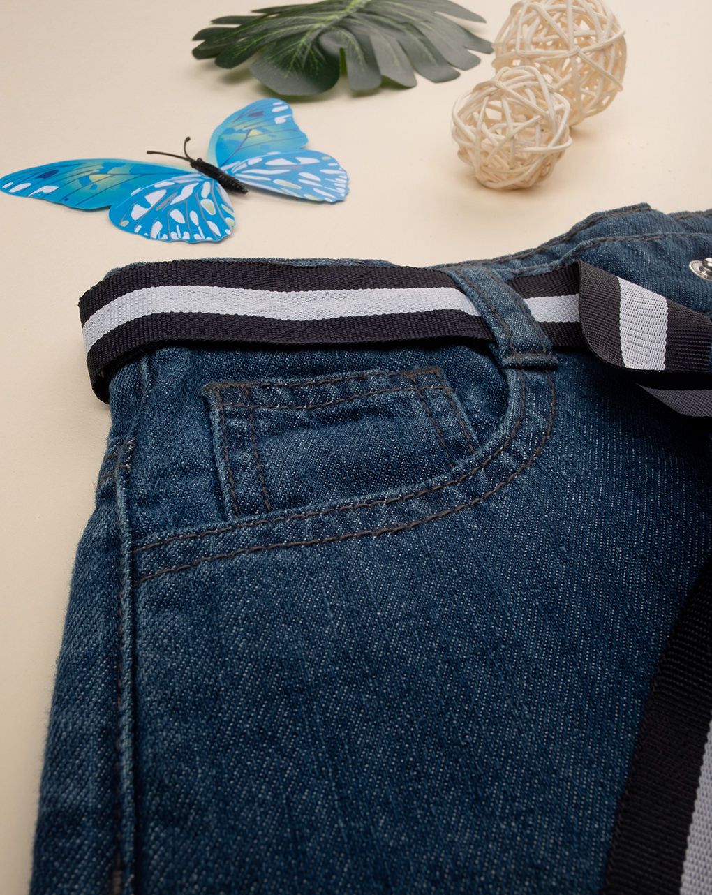 παιδικό τζιν παντελόνι palazzo μπλε για κορίτσι - Prénatal