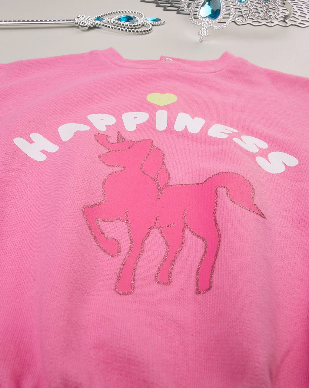 βρεφική μπλούζα φούτερ φούξια happiness για κορίτσι - Prénatal