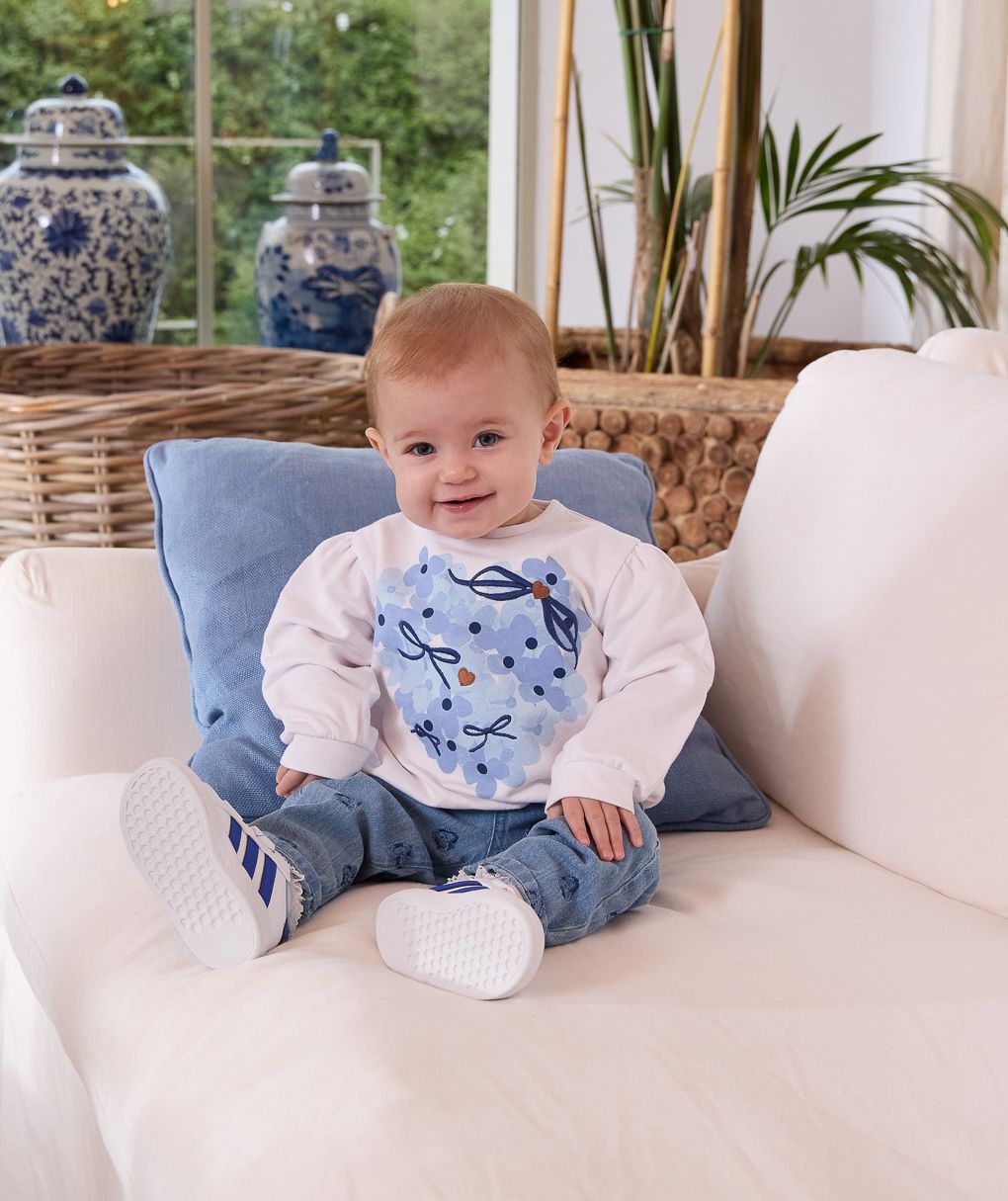 βρεφικό τζιν παντελόνι μπλε με καρδούλες για κορίτσι - Prénatal