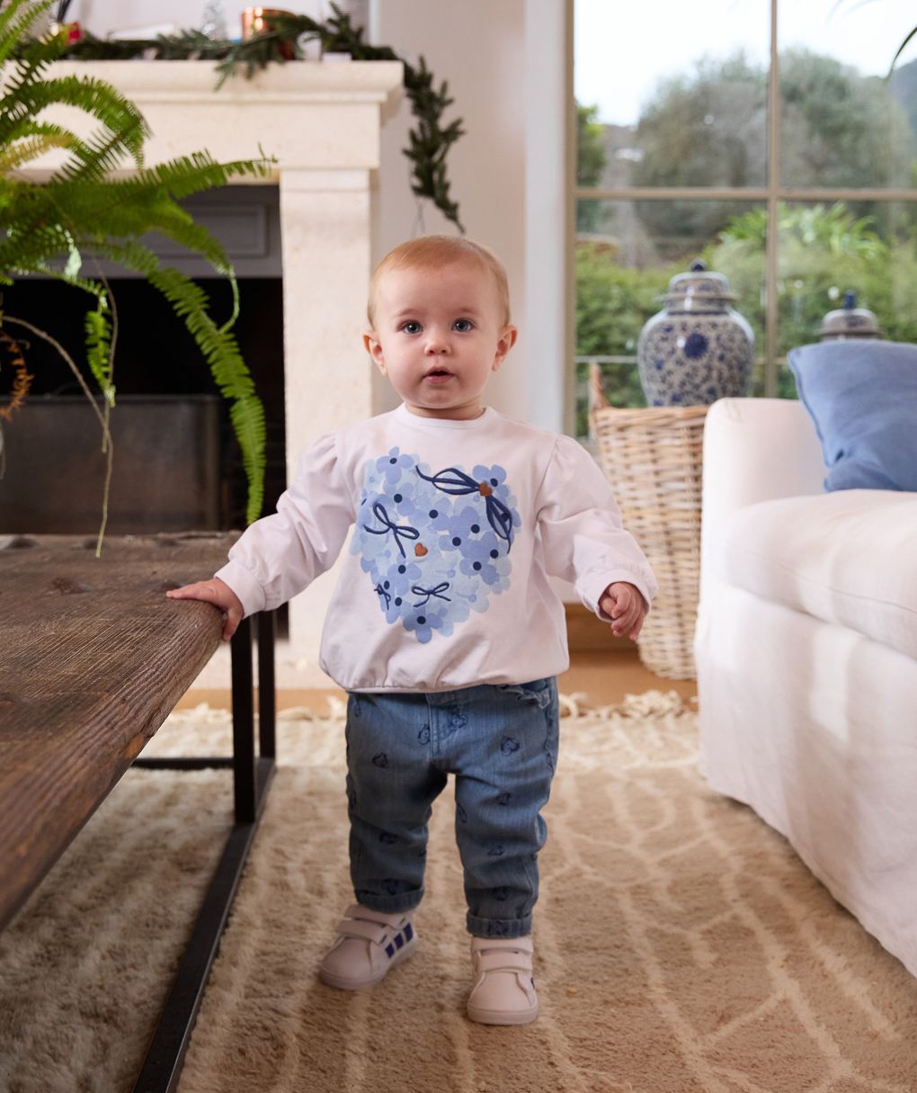 βρεφικό τζιν παντελόνι μπλε με καρδούλες για κορίτσι - Prénatal